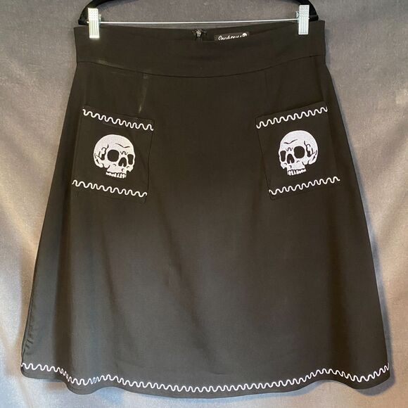 Sourpuss Skullduggery Suzie Skirt XXL Goth Punk Alt Retro - Free Shipping - Picture 1 of 8